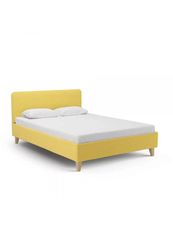 Кровать Сканди 160 с основанием, Рогожка Laguna желтый